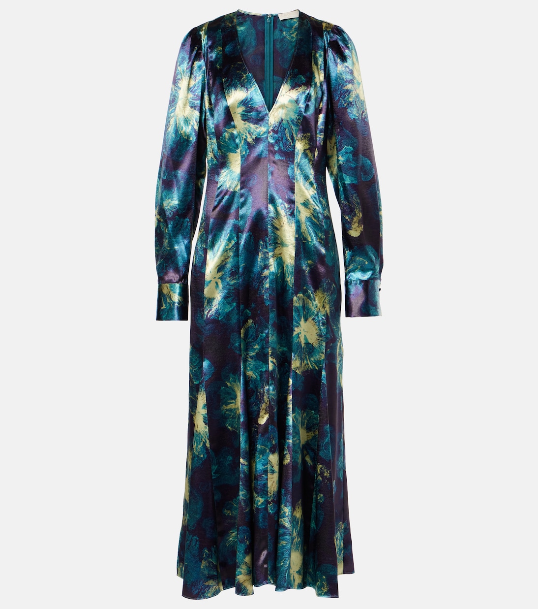 Abito midi Azrou in raso con stampa | Ulla Johnson