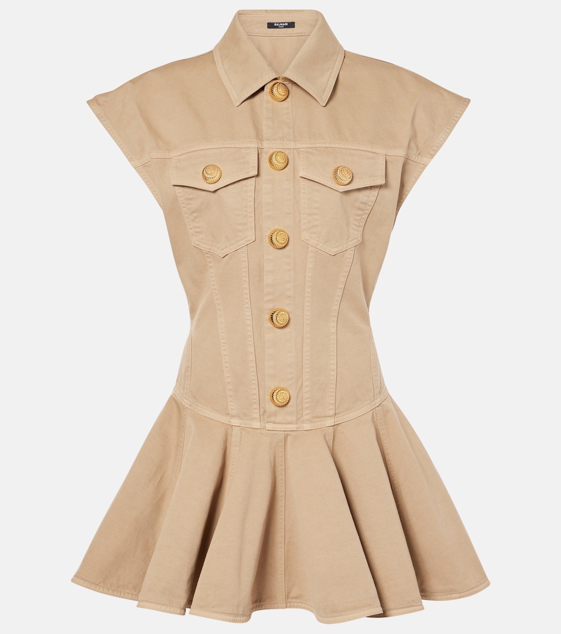 Abito corto in canvas di cotone | Balmain