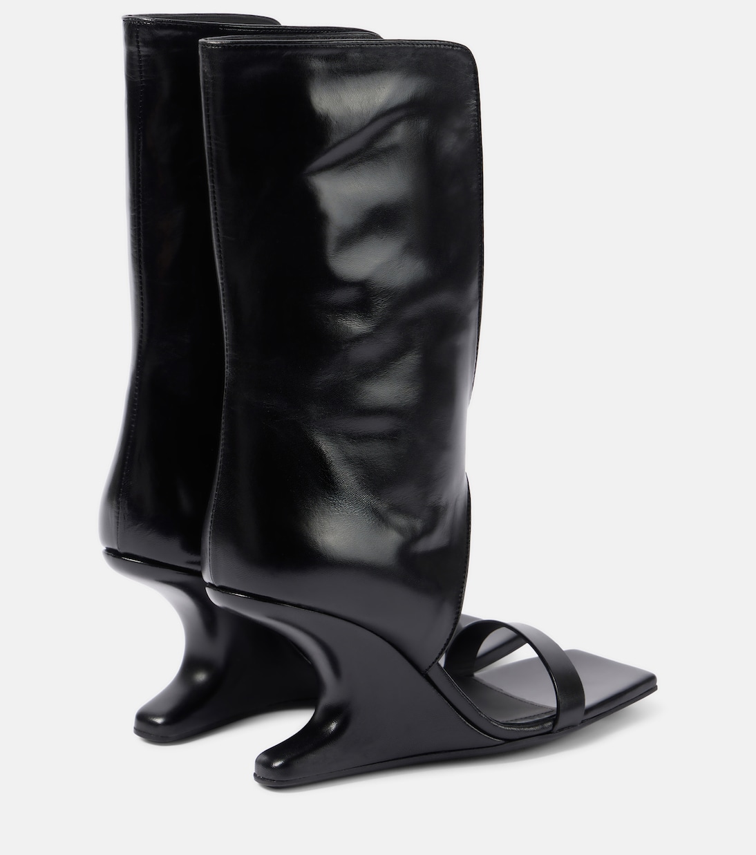 Sandali in pelle con tacco Cantilever 80 di Rick Owens, stile giovane e innovativo