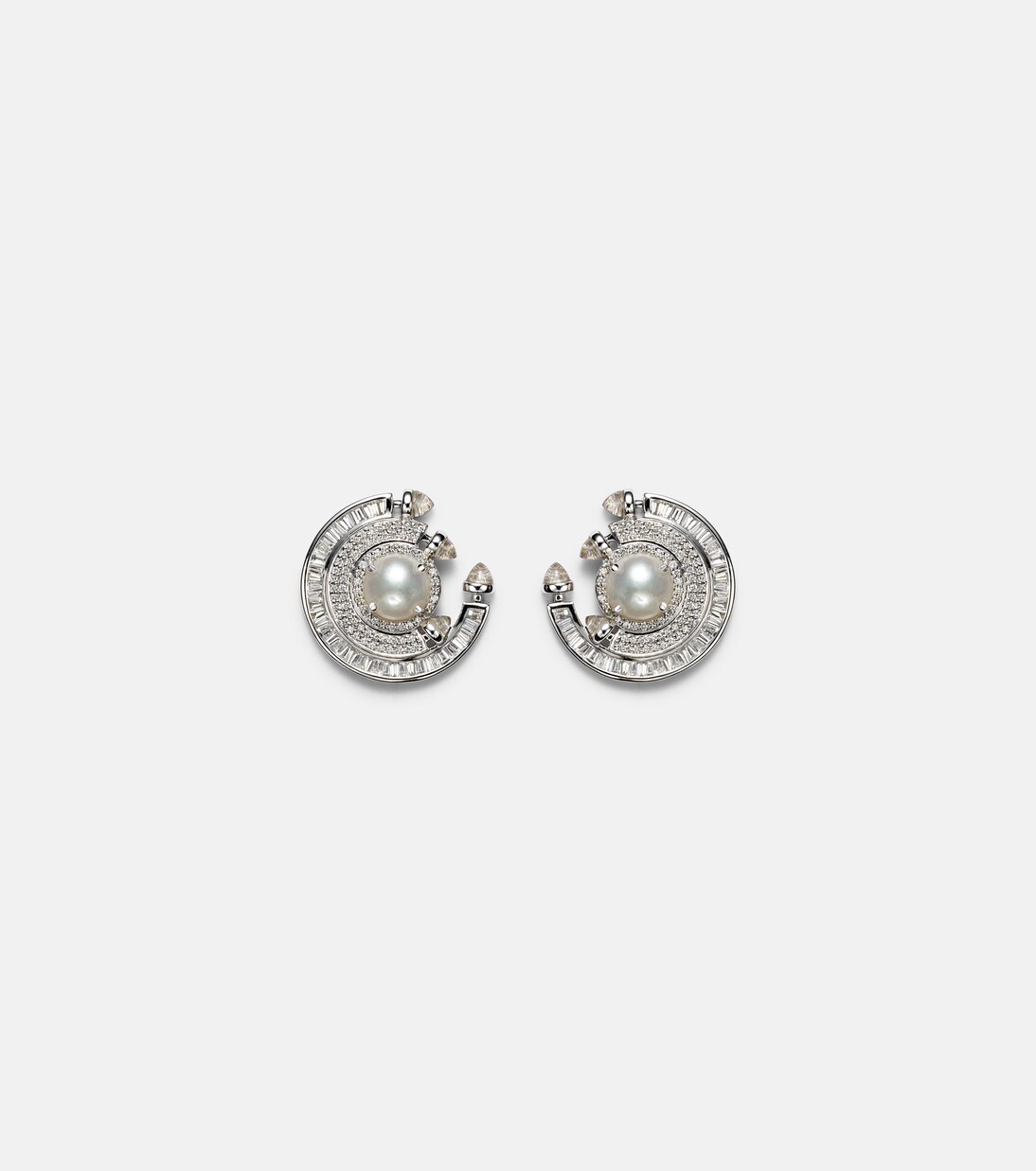 Orecchini in oro bianco 18kt ANANYA Chakra con pietre preziose per giovani trendy