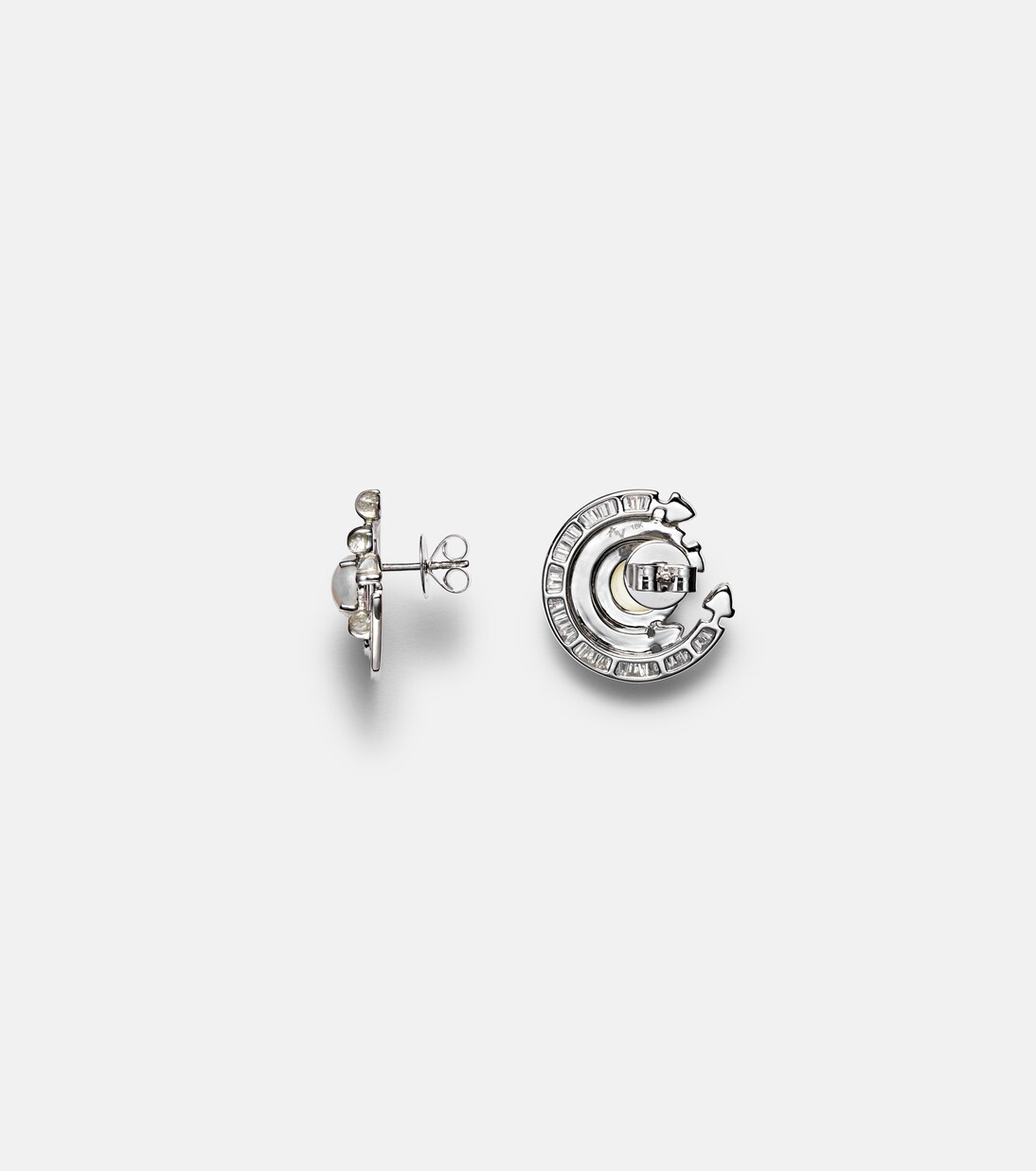 Orecchini in oro bianco 18kt ANANYA Chakra con pietre preziose per giovani trendy