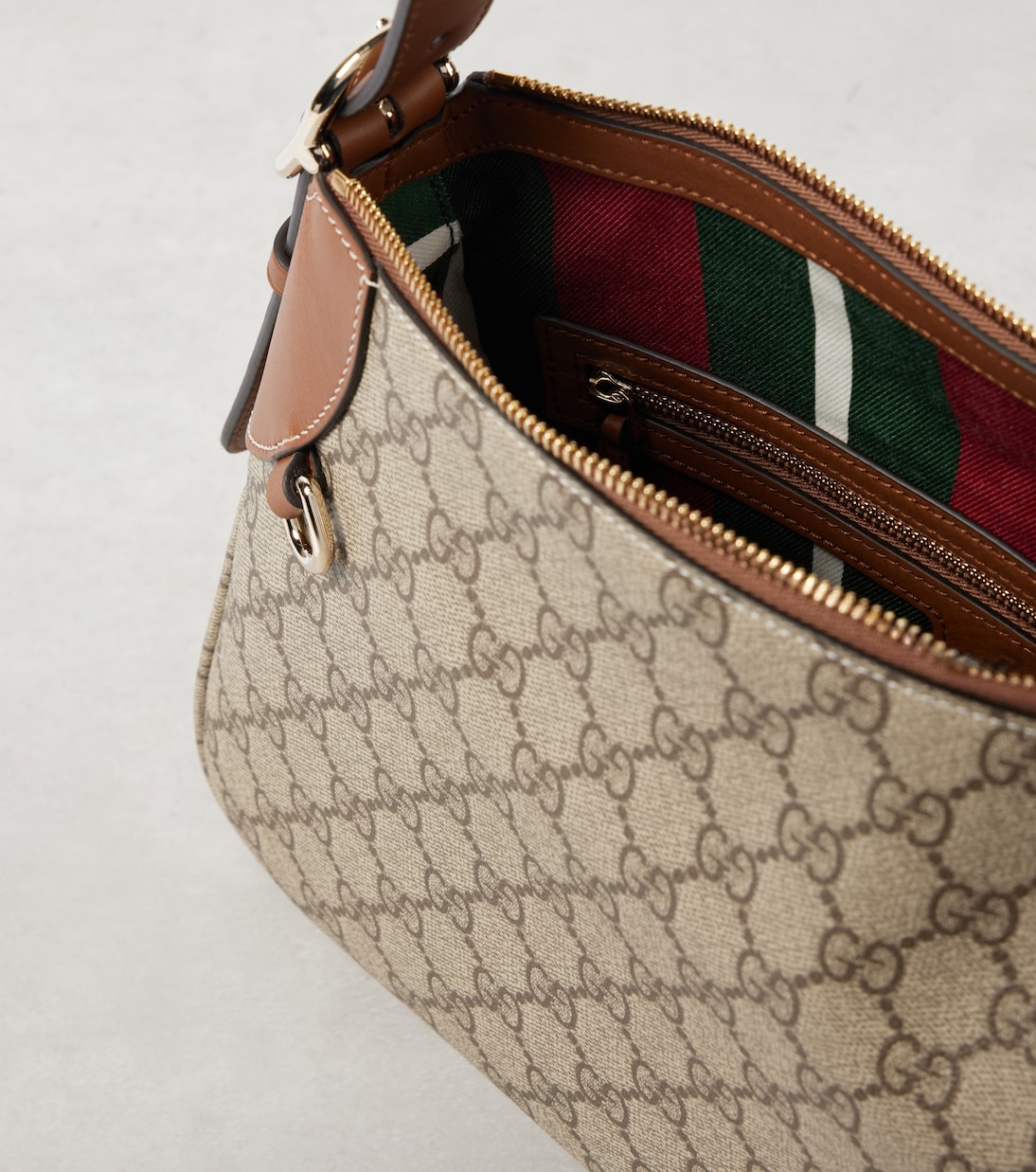 Bolso Medium de lona GG con piel | Gucci
