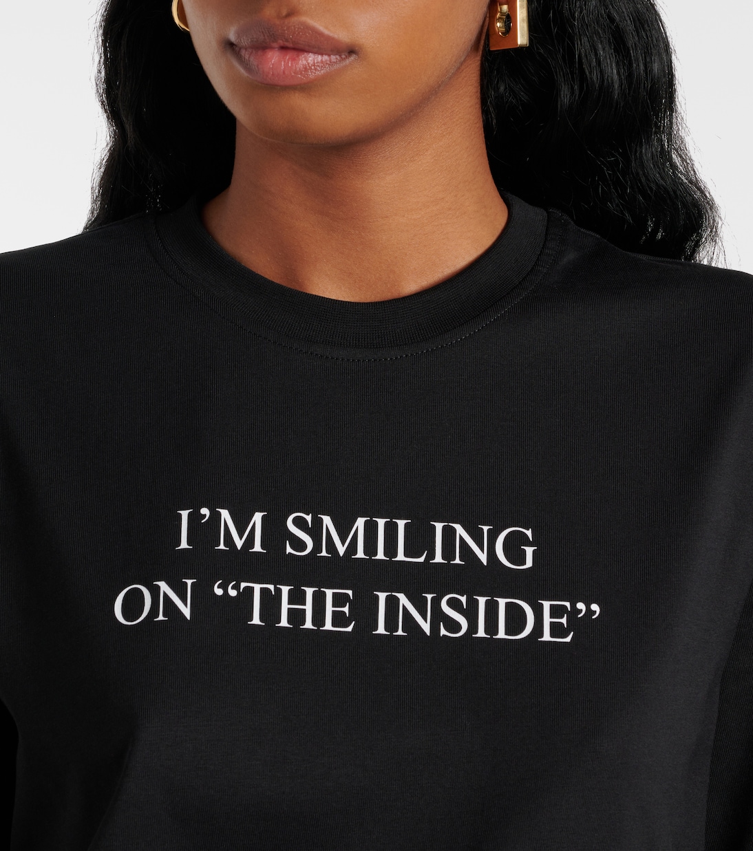 T-shirt in jersey di cotone con stampa | Victoria Beckham