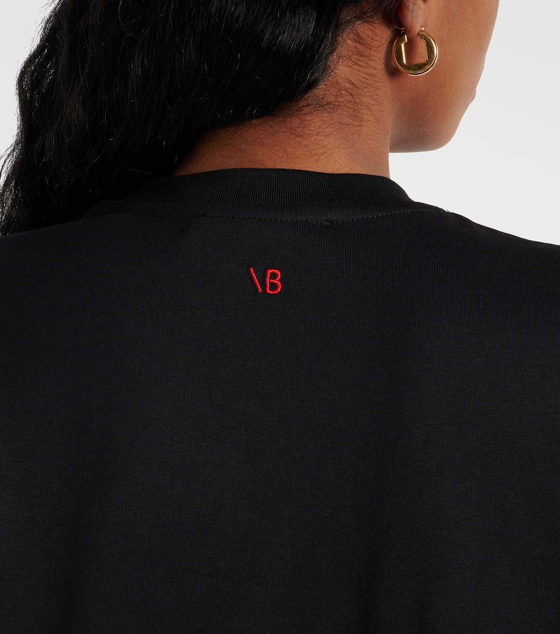 T-shirt in jersey di cotone con stampa | Victoria Beckham