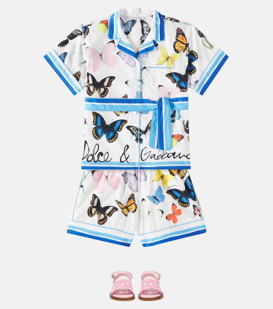 Shorts in cotone con stampa | Dolce&Gabbana Kids