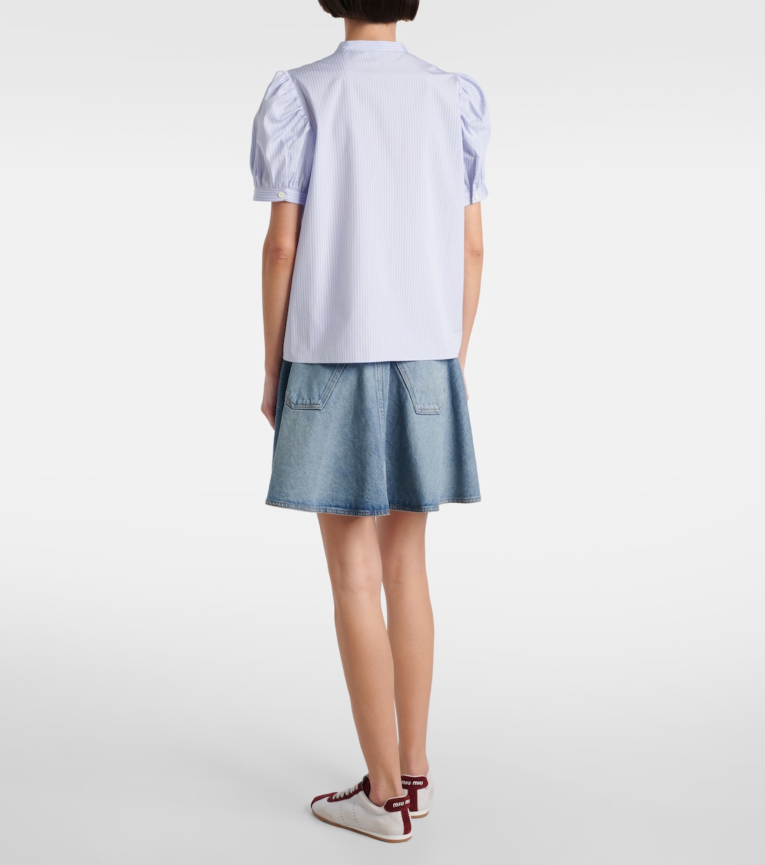 Top The Gathered in chambray di cotone | Frame