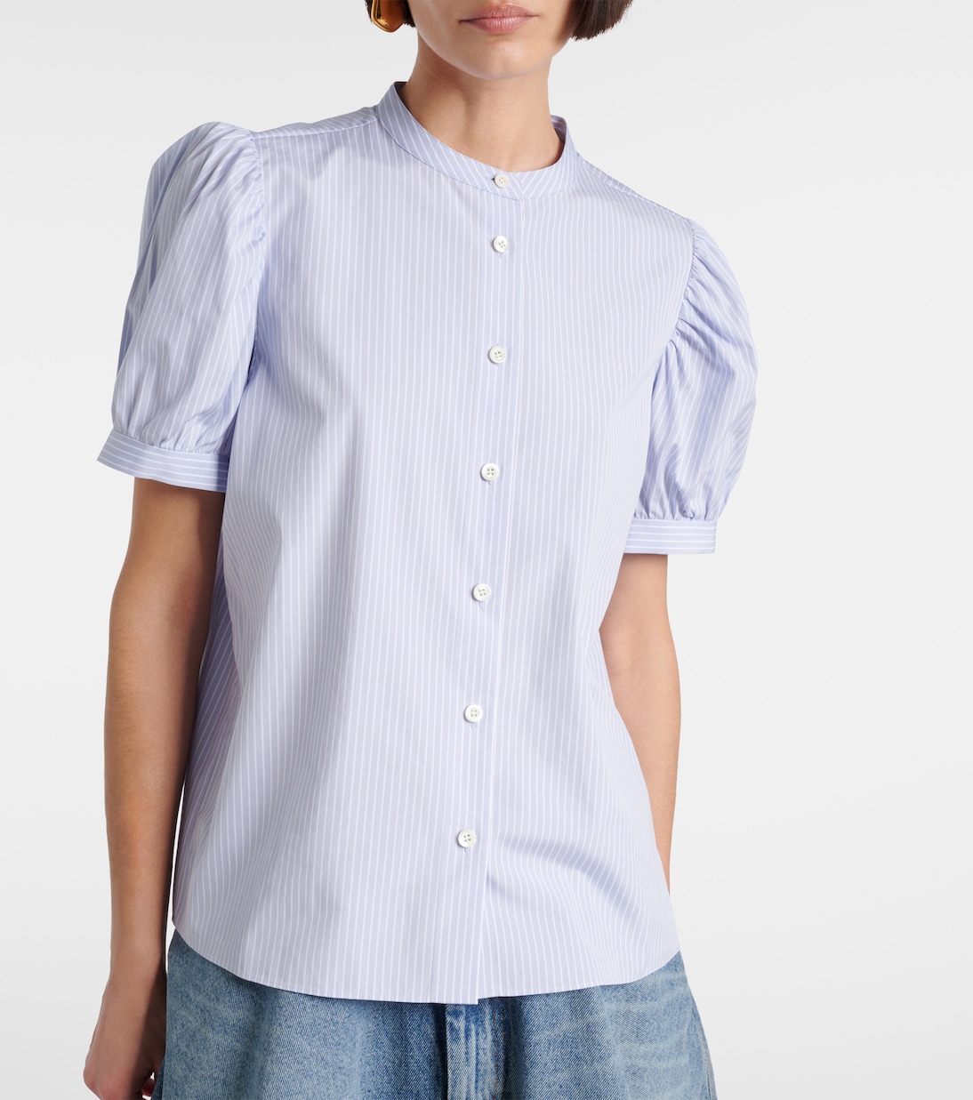 Top The Gathered in chambray di cotone | Frame