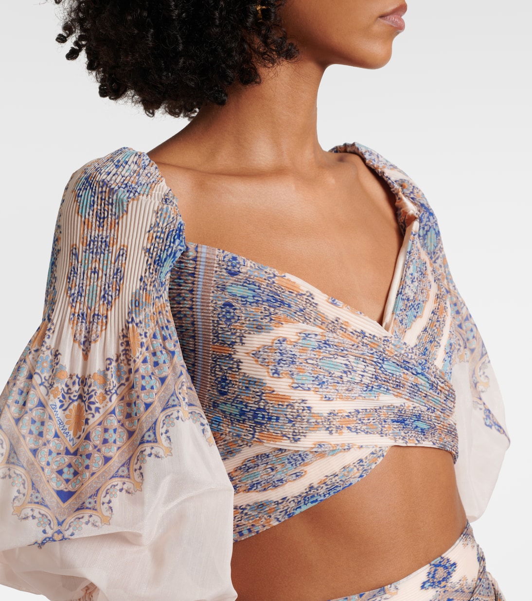 Top raccourci à motif cachemire | Zimmermann