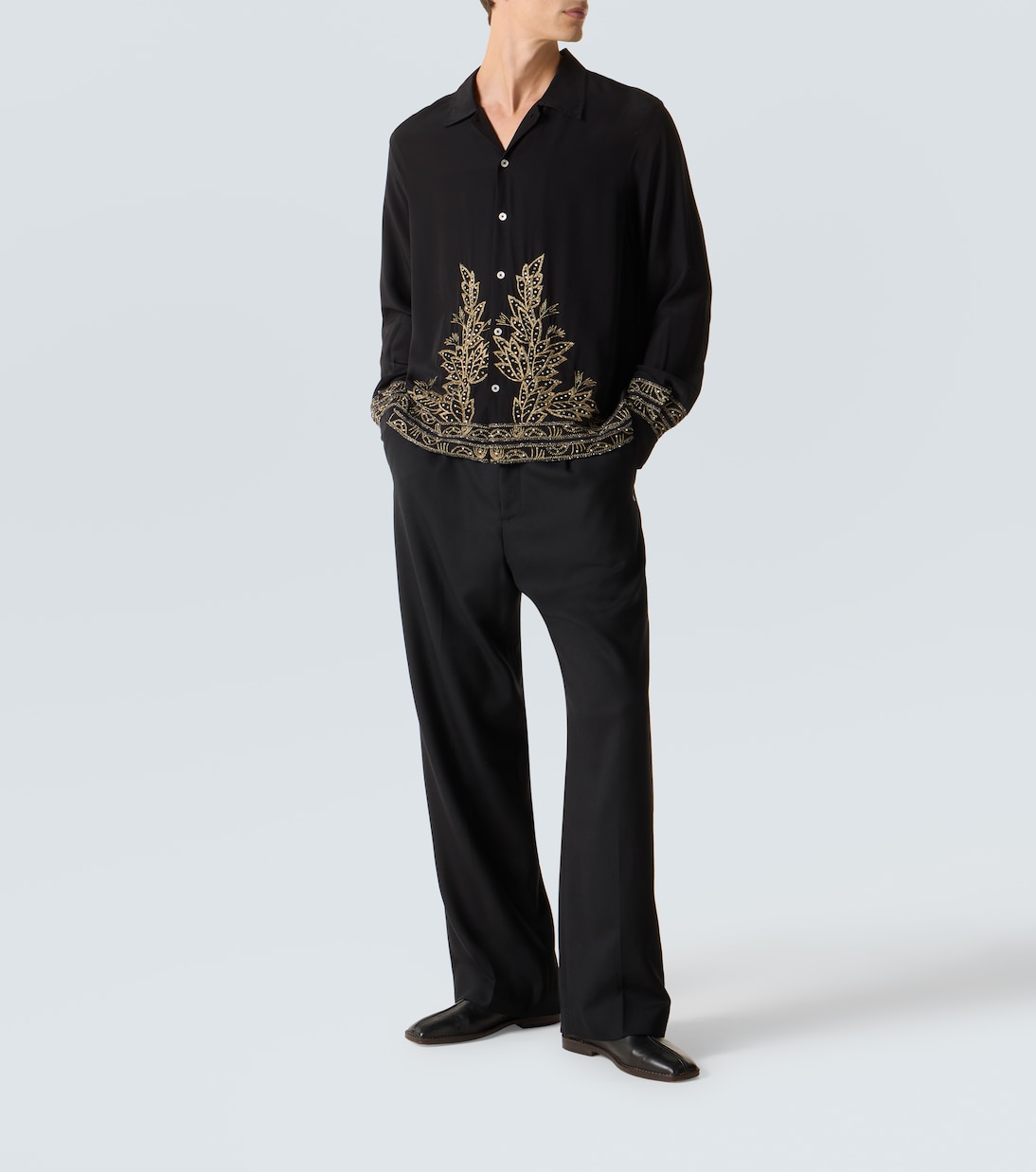 Beaded Epoque embellished silk shirt | Bode