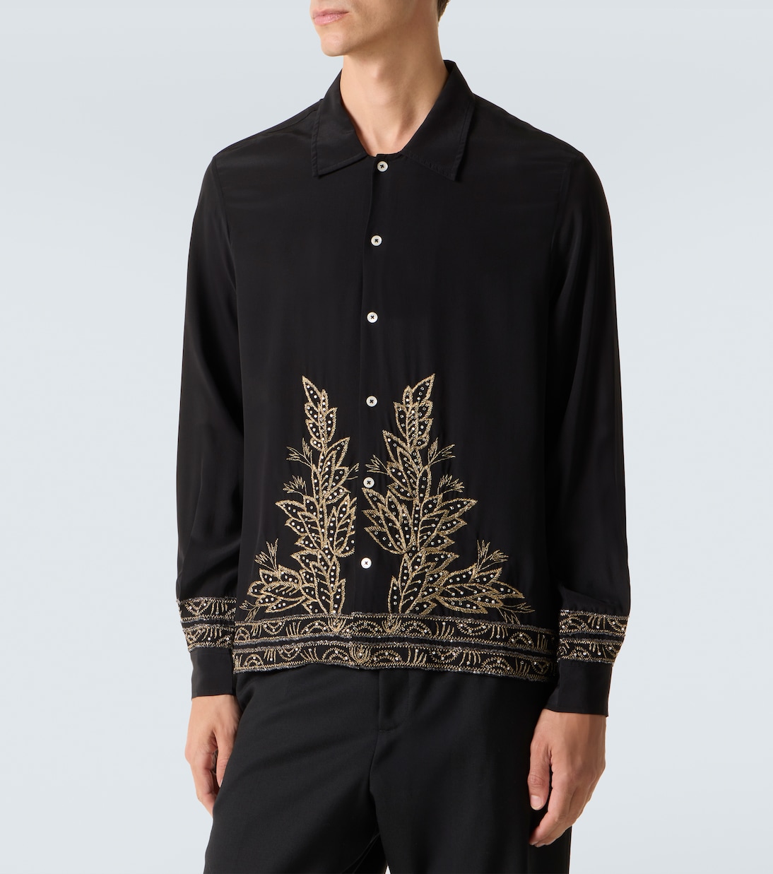 Beaded Epoque embellished silk shirt | Bode