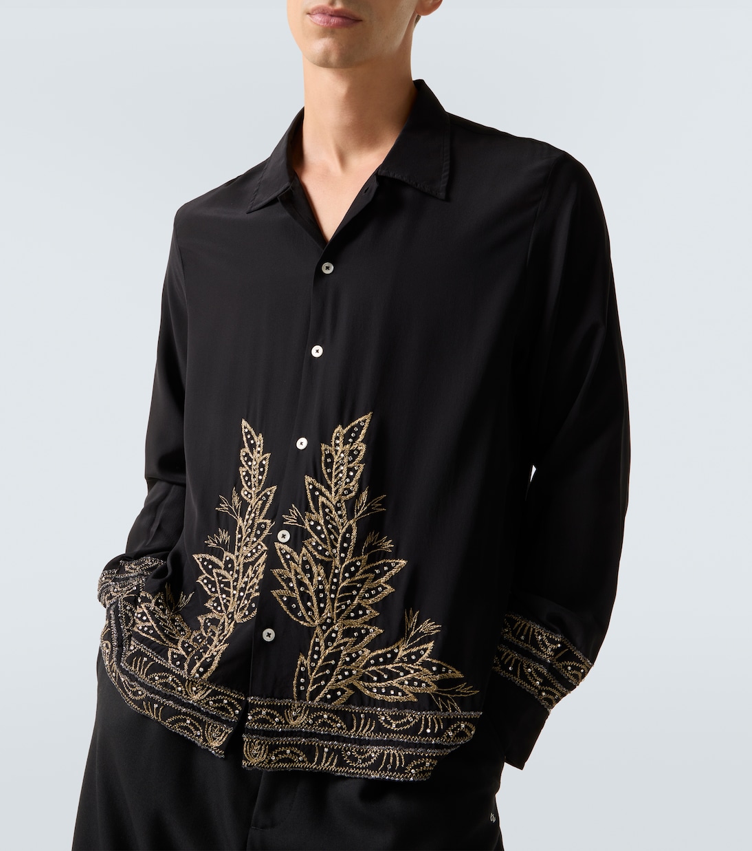Beaded Epoque embellished silk shirt | Bode