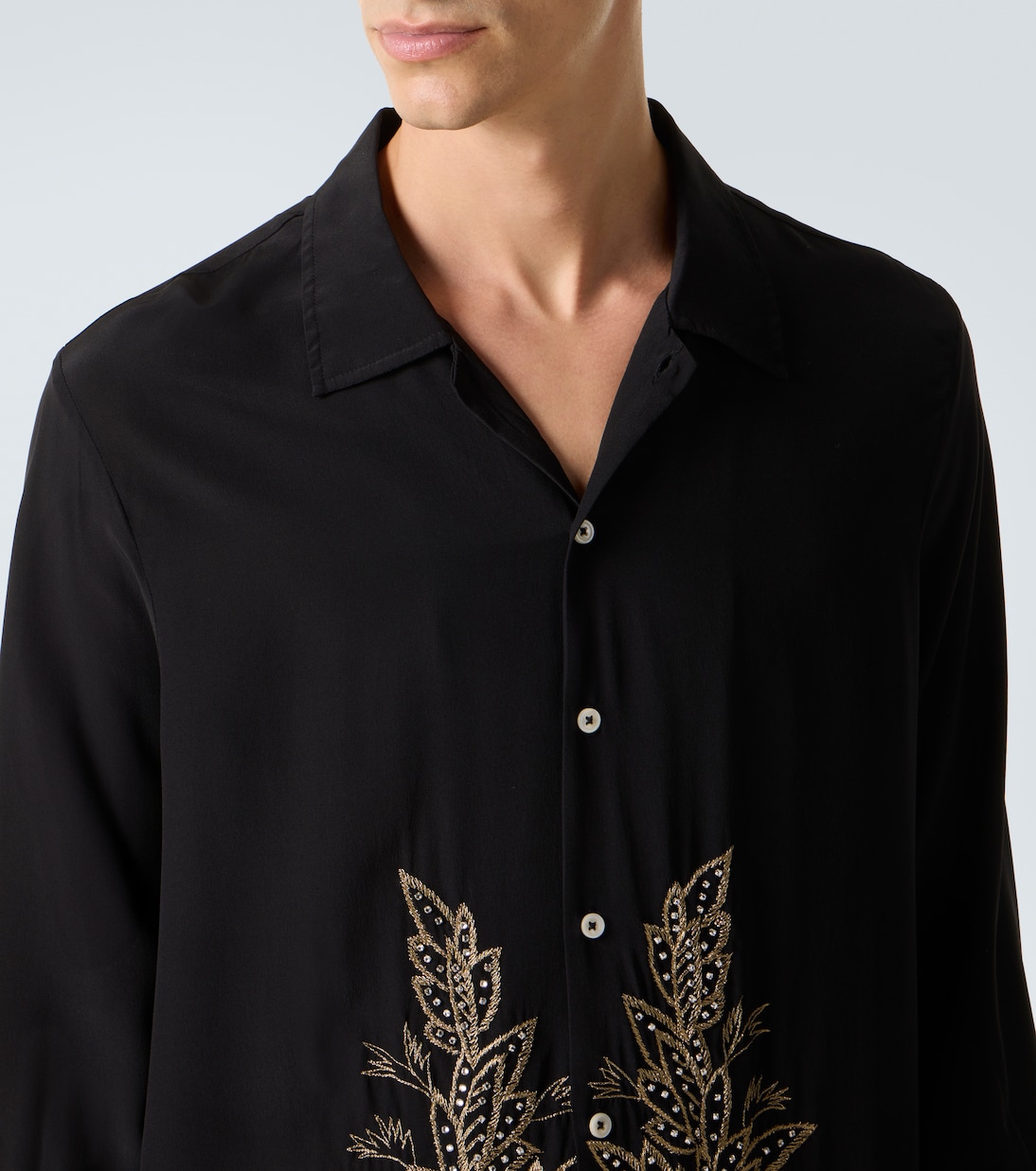 Beaded Epoque embellished silk shirt | Bode