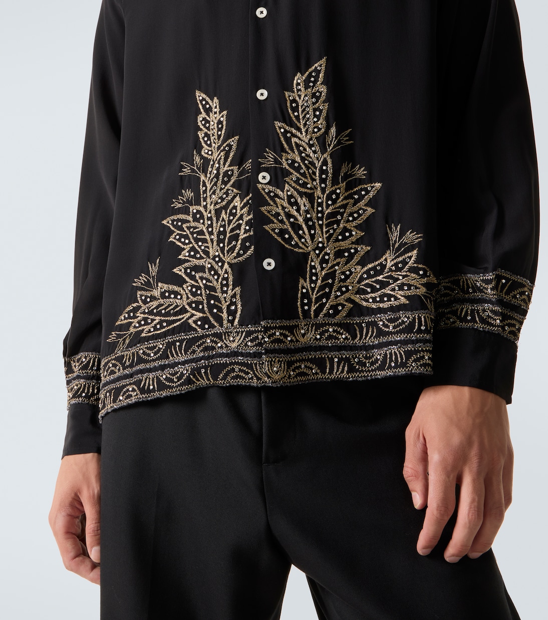 Beaded Epoque embellished silk shirt | Bode