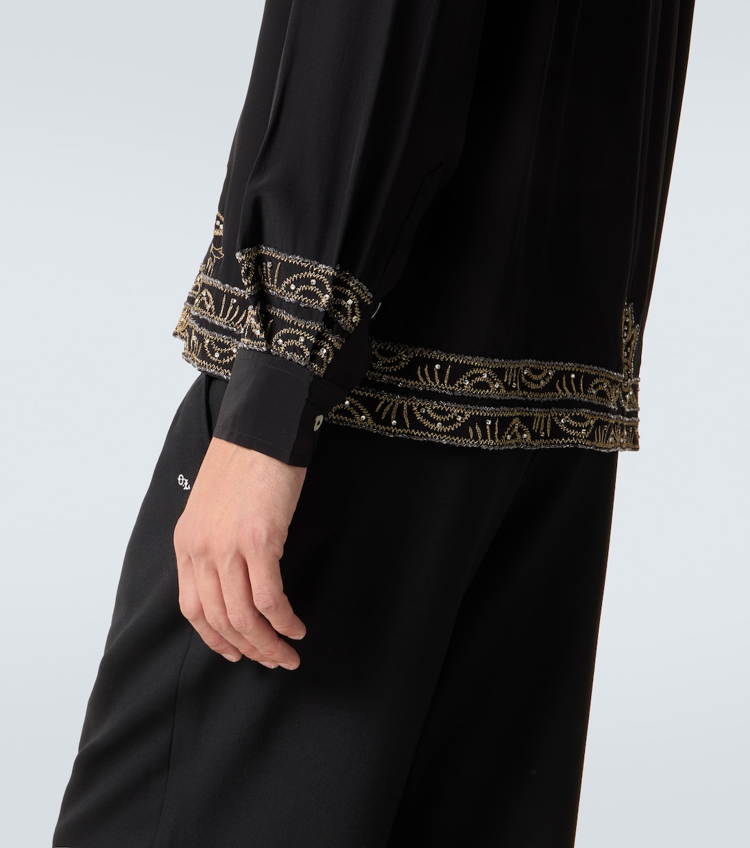Beaded Epoque embellished silk shirt | Bode