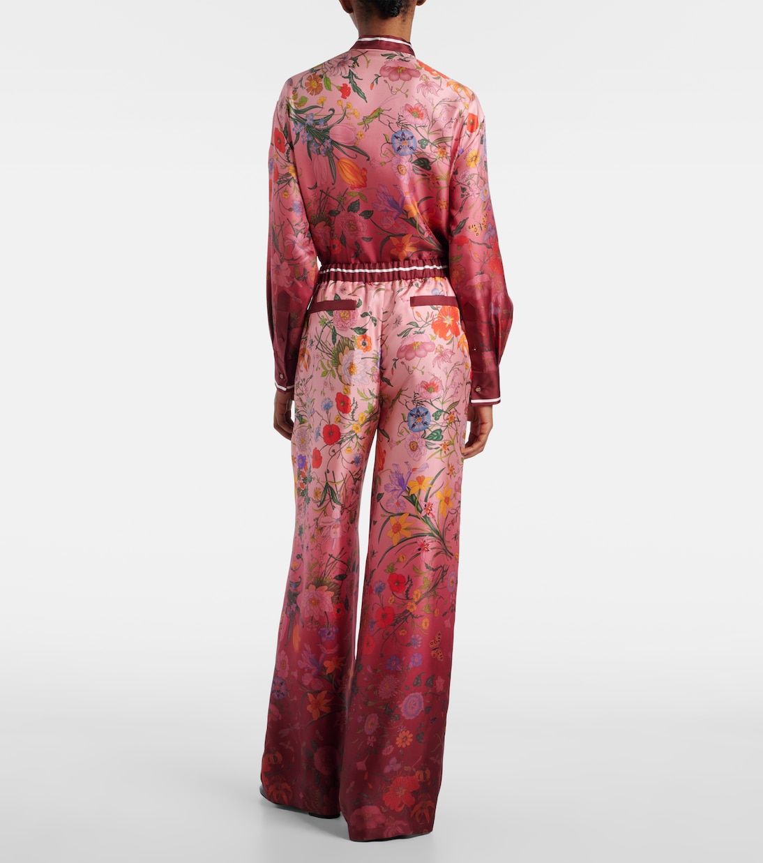 Pantaloni in seta a gamba larga | Gucci