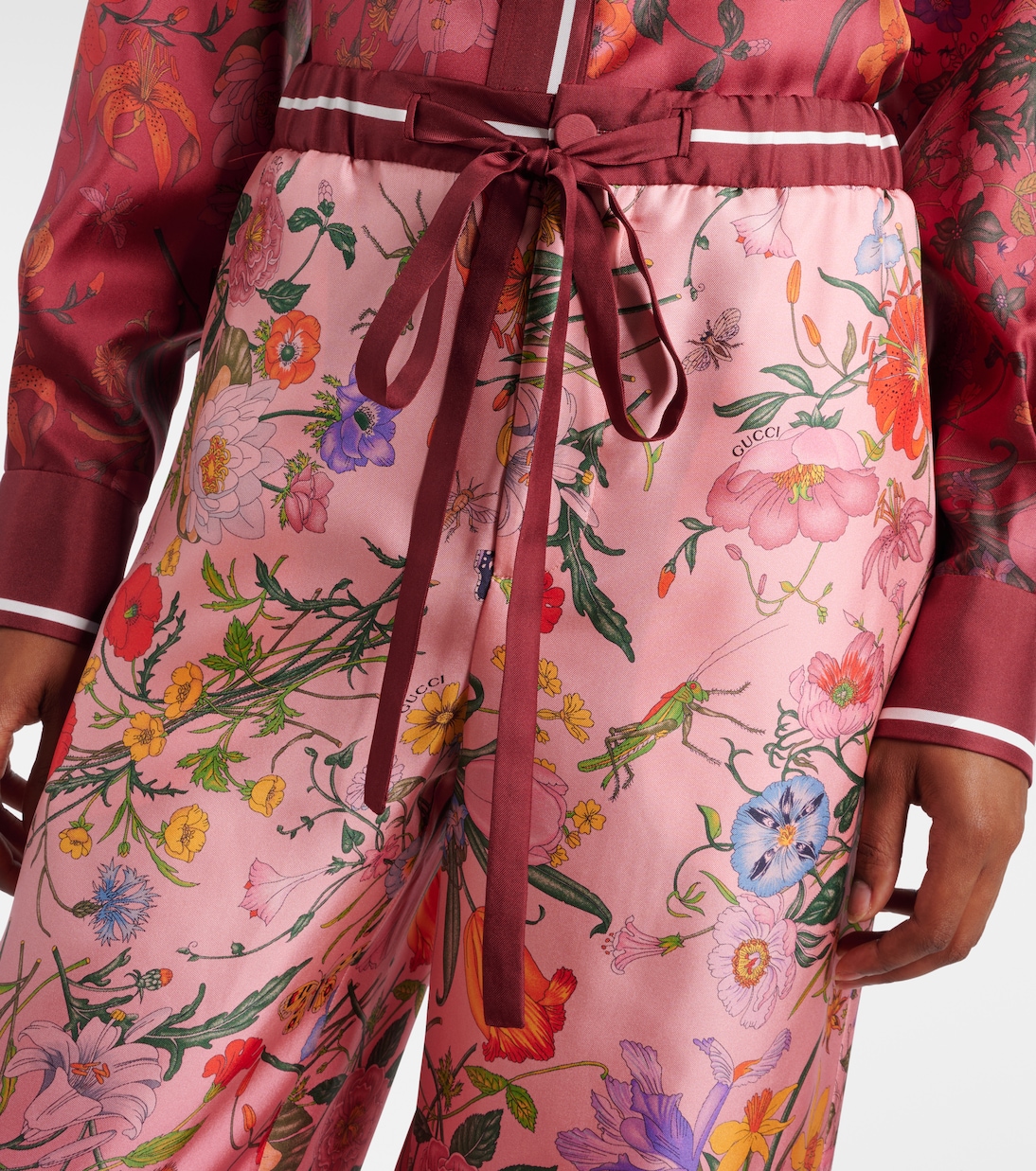 Pantaloni in seta a gamba larga | Gucci