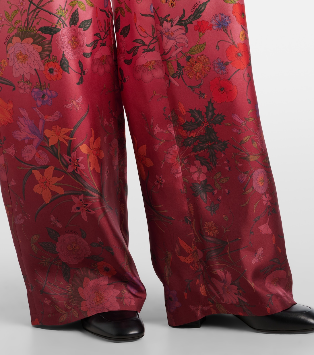 Pantaloni in seta a gamba larga | Gucci