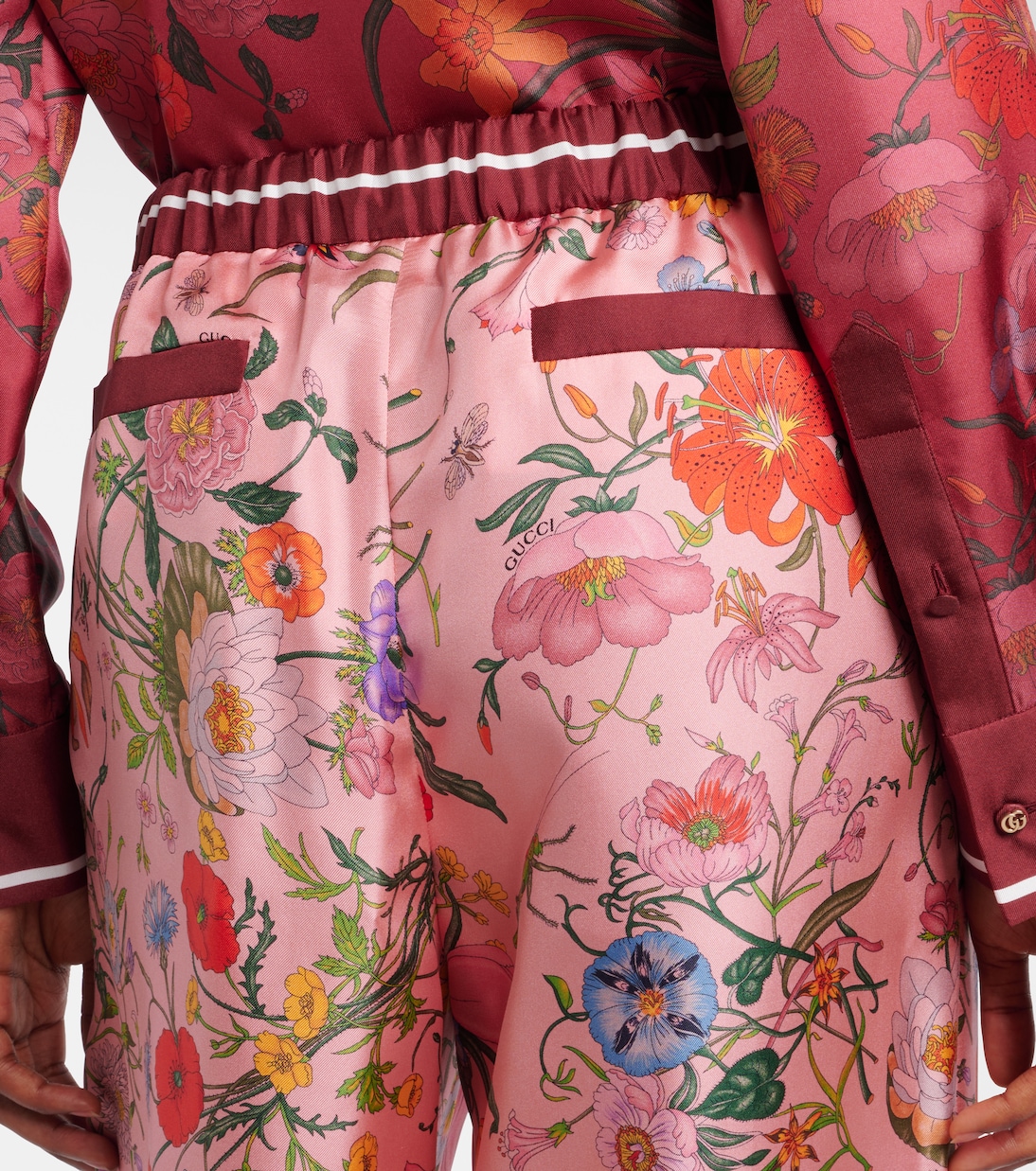 Pantaloni in seta a gamba larga | Gucci