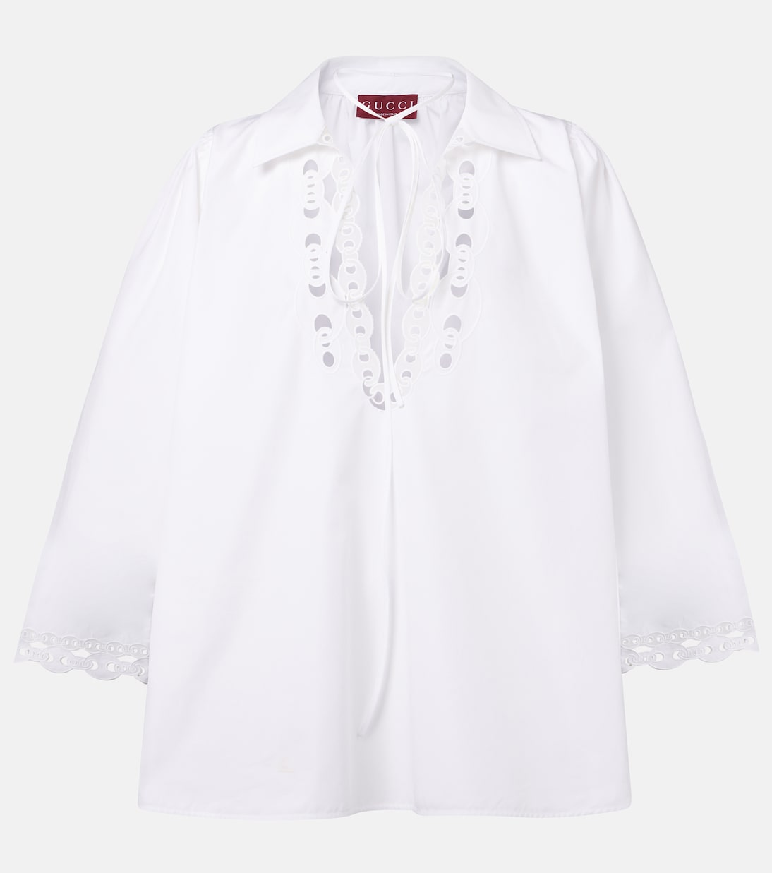 Blusa Marina Chain de popelín de algodón | Gucci