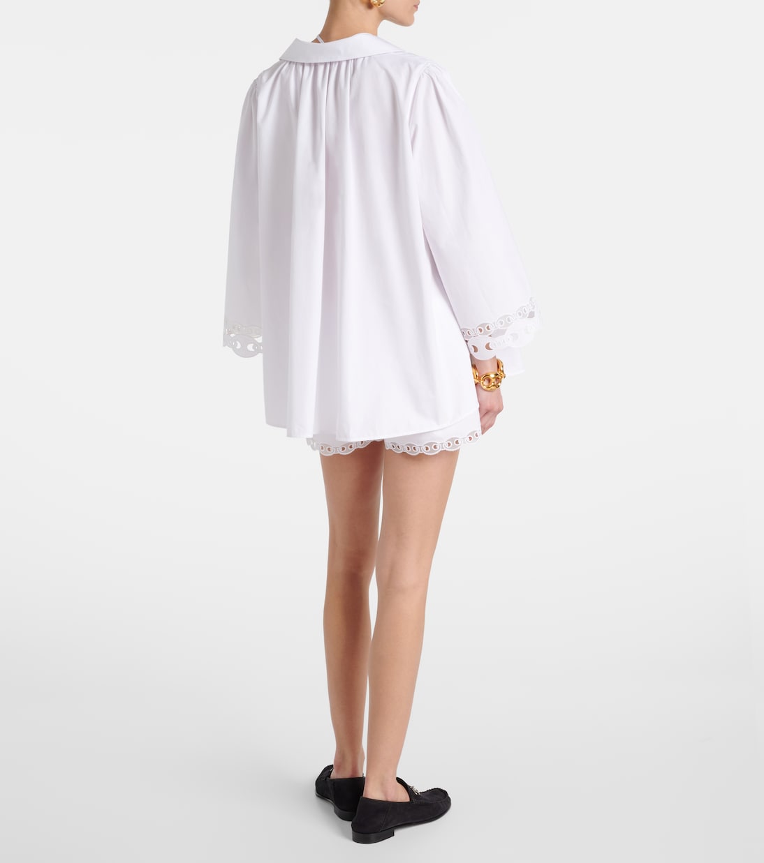 Blusa Marina Chain de popelín de algodón | Gucci