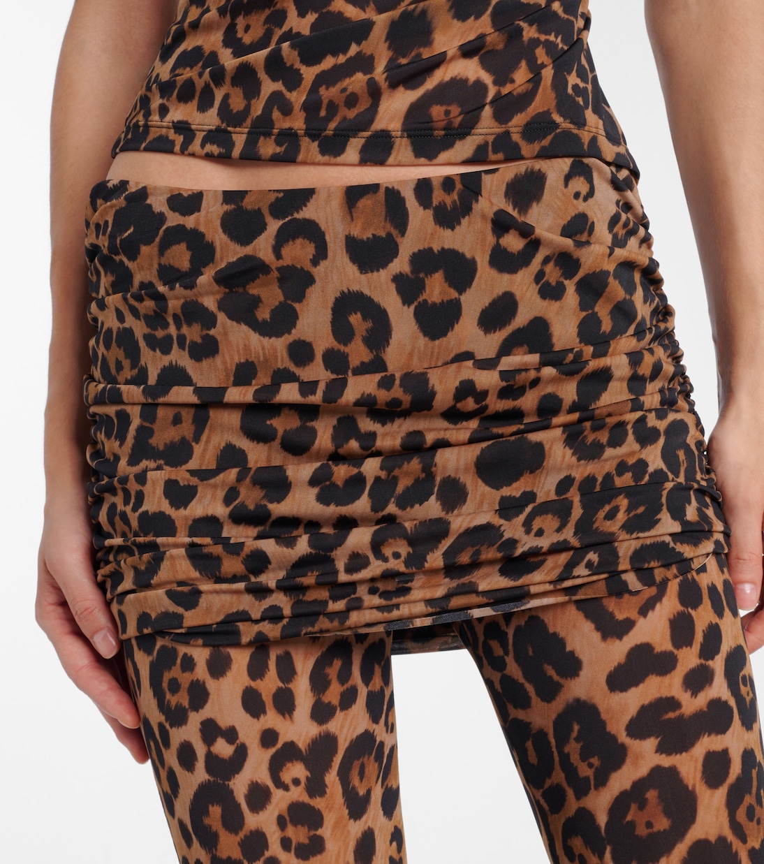 Leopard-printed jersey leggings | Blumarine