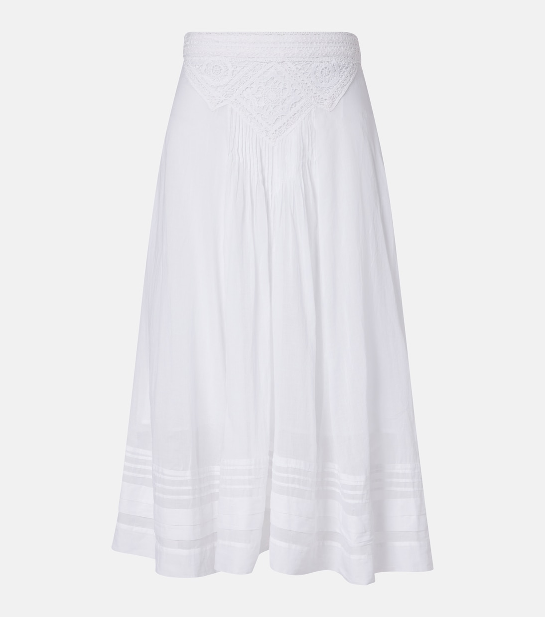 Garliana lace-trimmed cotton midi skirt | Marant Etoile