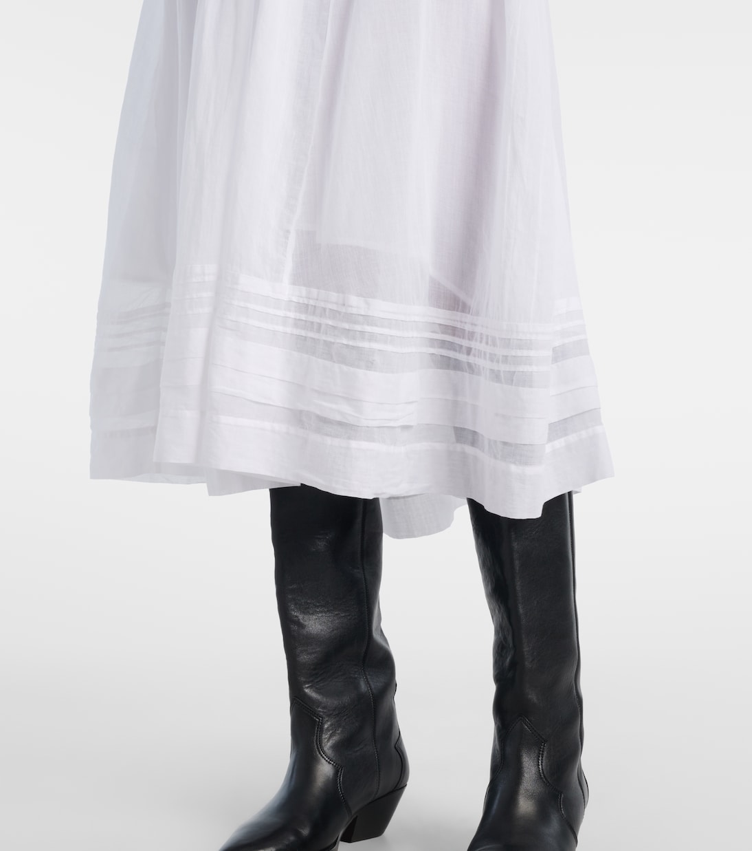 Garliana lace-trimmed cotton midi skirt | Marant Etoile