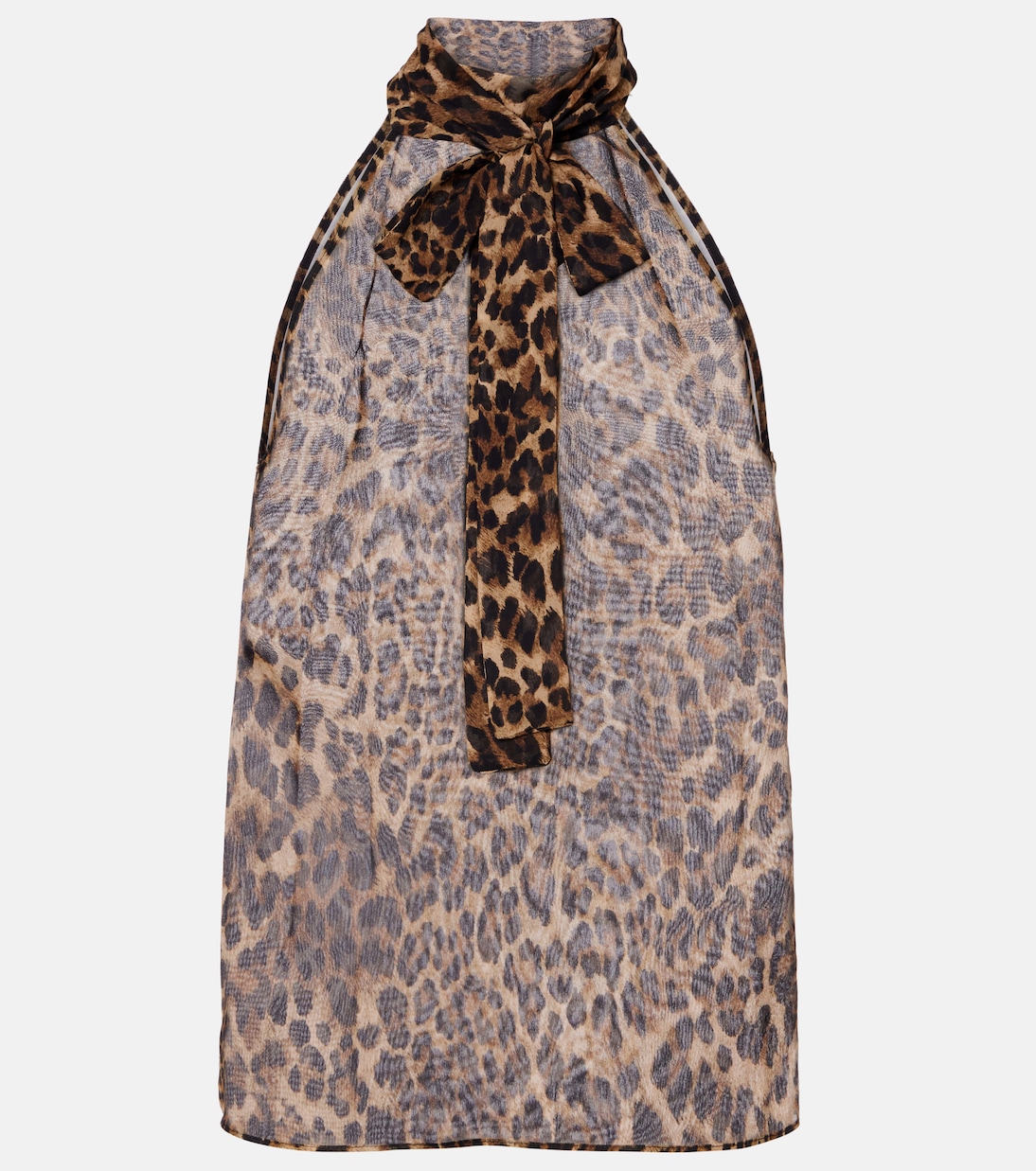 Alla tie-neck leopard-print silk top | Nili Lotan