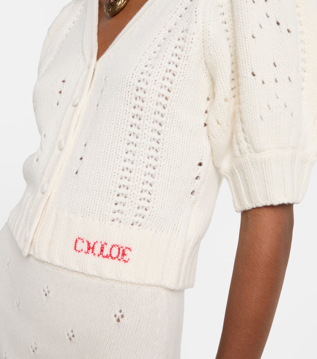 Pointelle wool and cashmere cardigan | Chloé