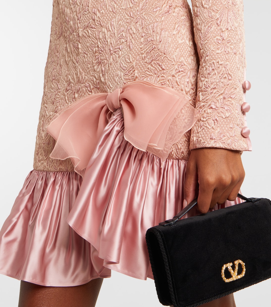 Wool and silk-blend matelassé minidress | Valentino