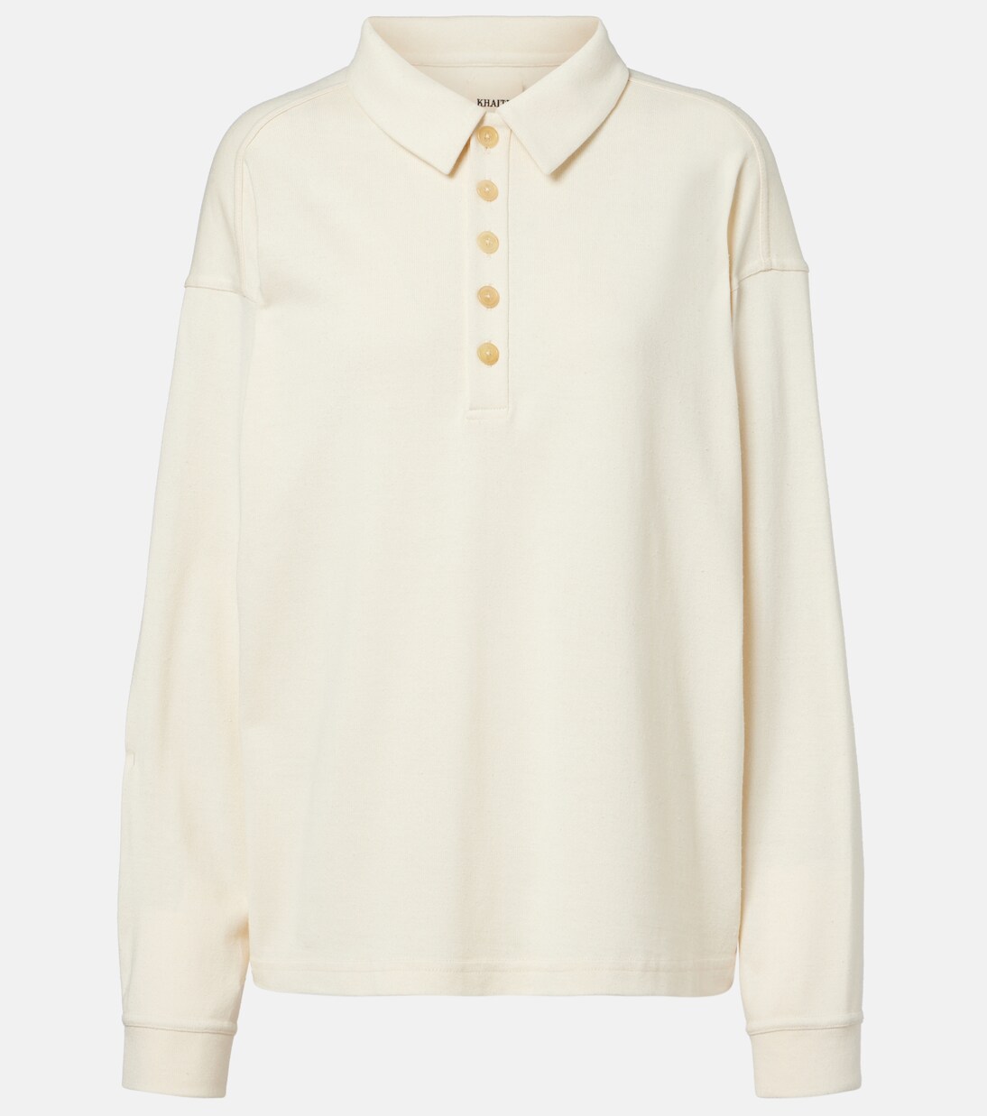 Faithful silk jersey polo sweater | Khaite