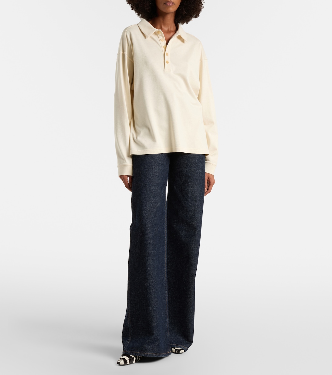 Faithful silk jersey polo sweater | Khaite