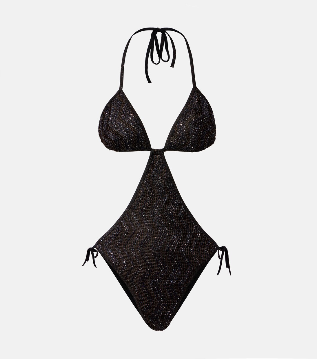 Wave halterneck lamé swimsuit | Missoni