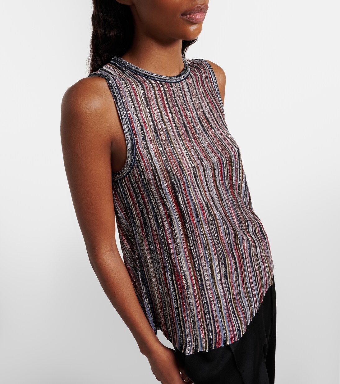 Sequined striped lamé top | Missoni