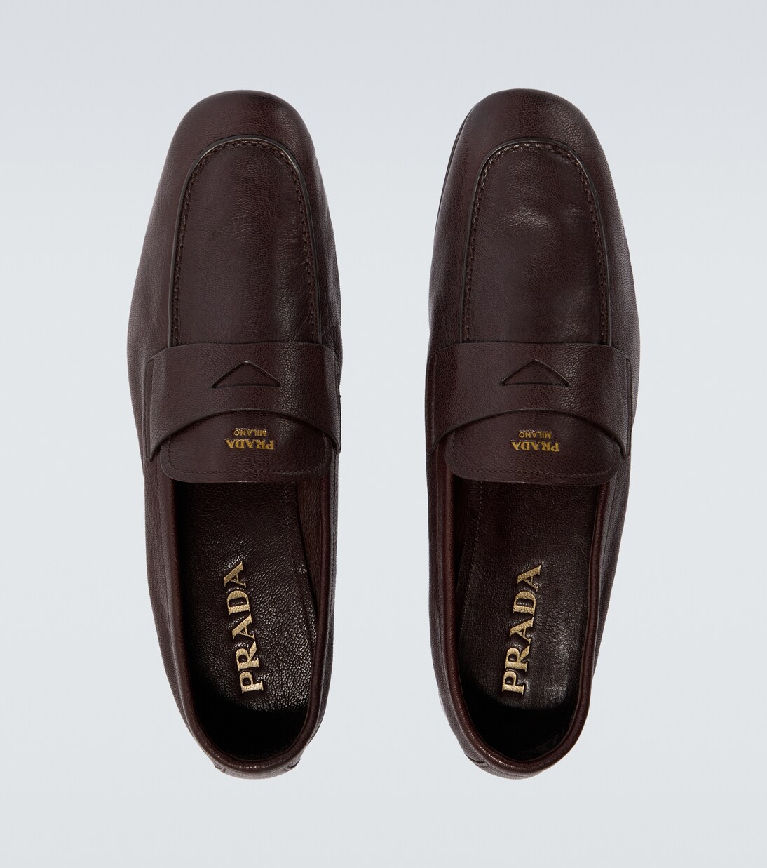 Logo leather penny loafers | Prada