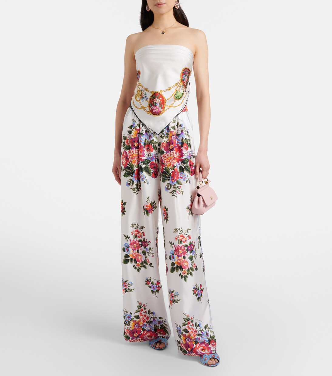 Floral silk wide-leg pants | Dolce&Gabbana