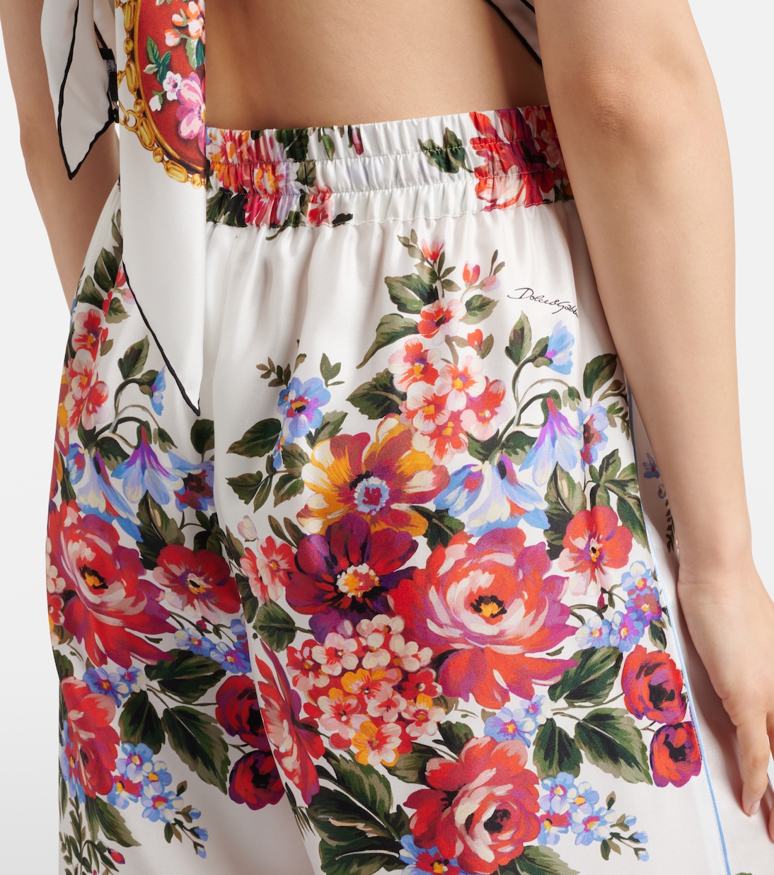 Floral silk wide-leg pants | Dolce&Gabbana