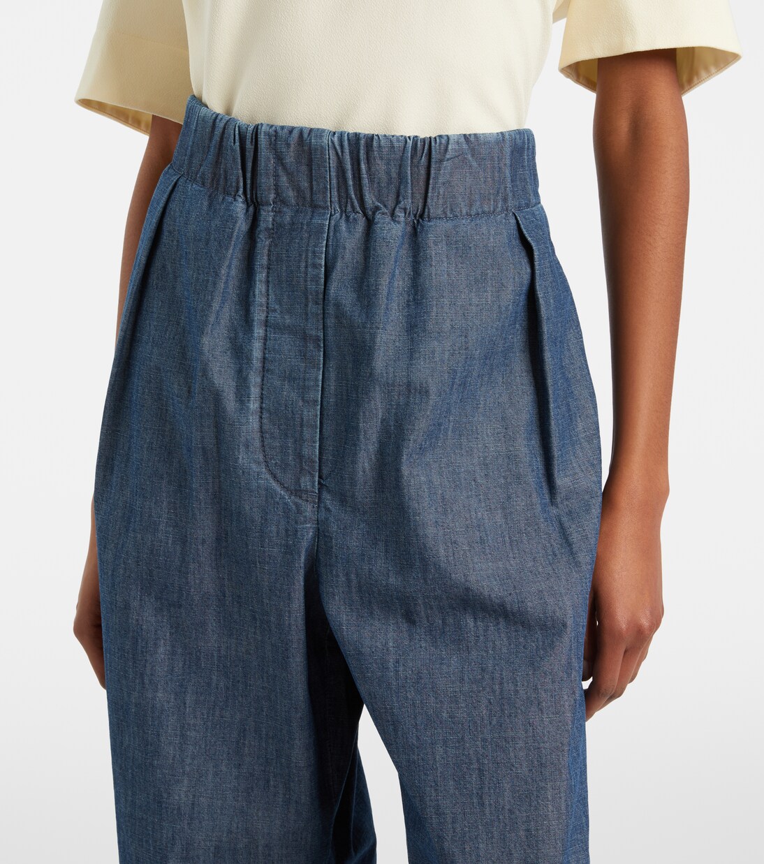 Cotton chambray wide-leg pants | Jil Sander