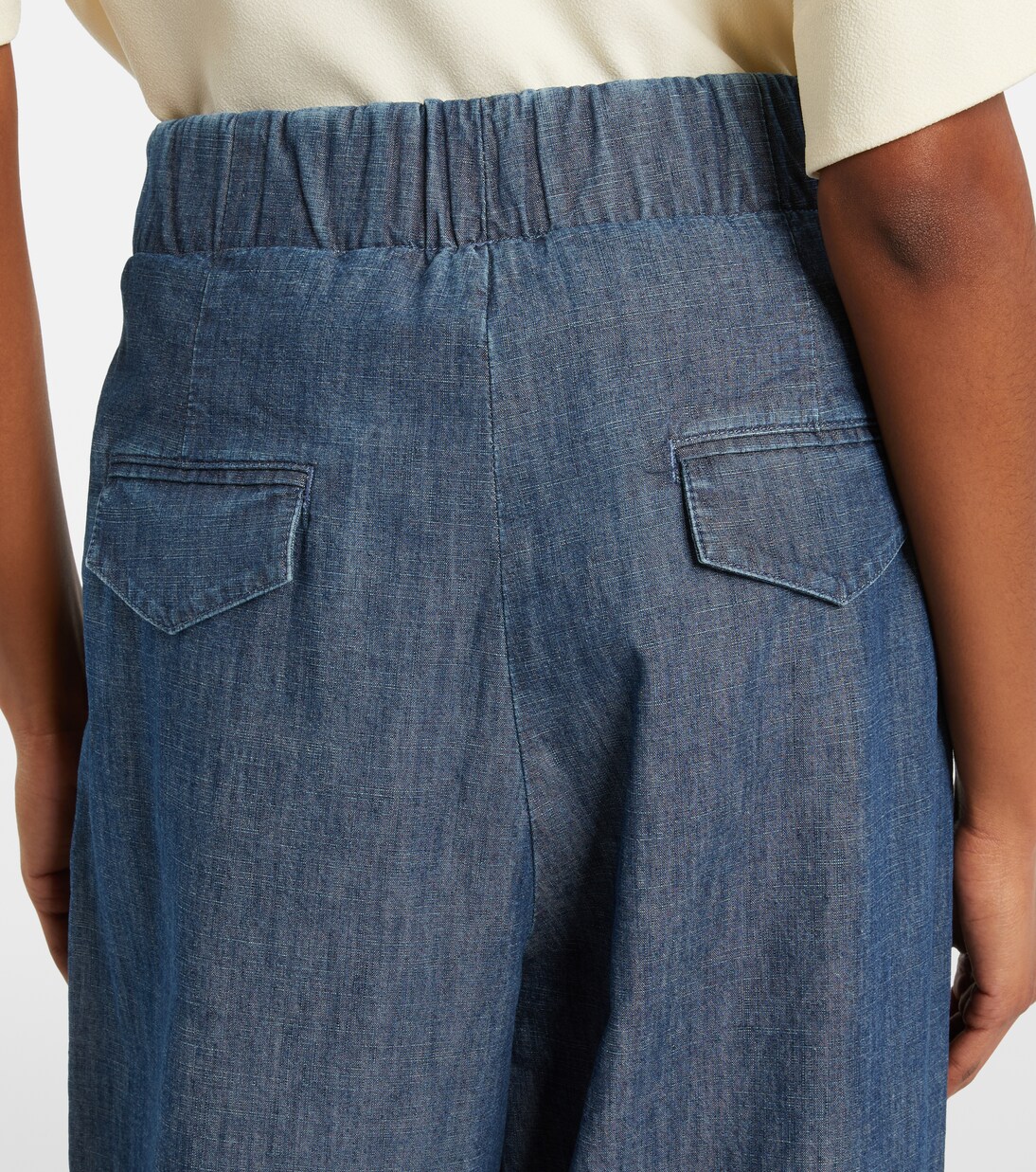 Cotton chambray wide-leg pants | Jil Sander