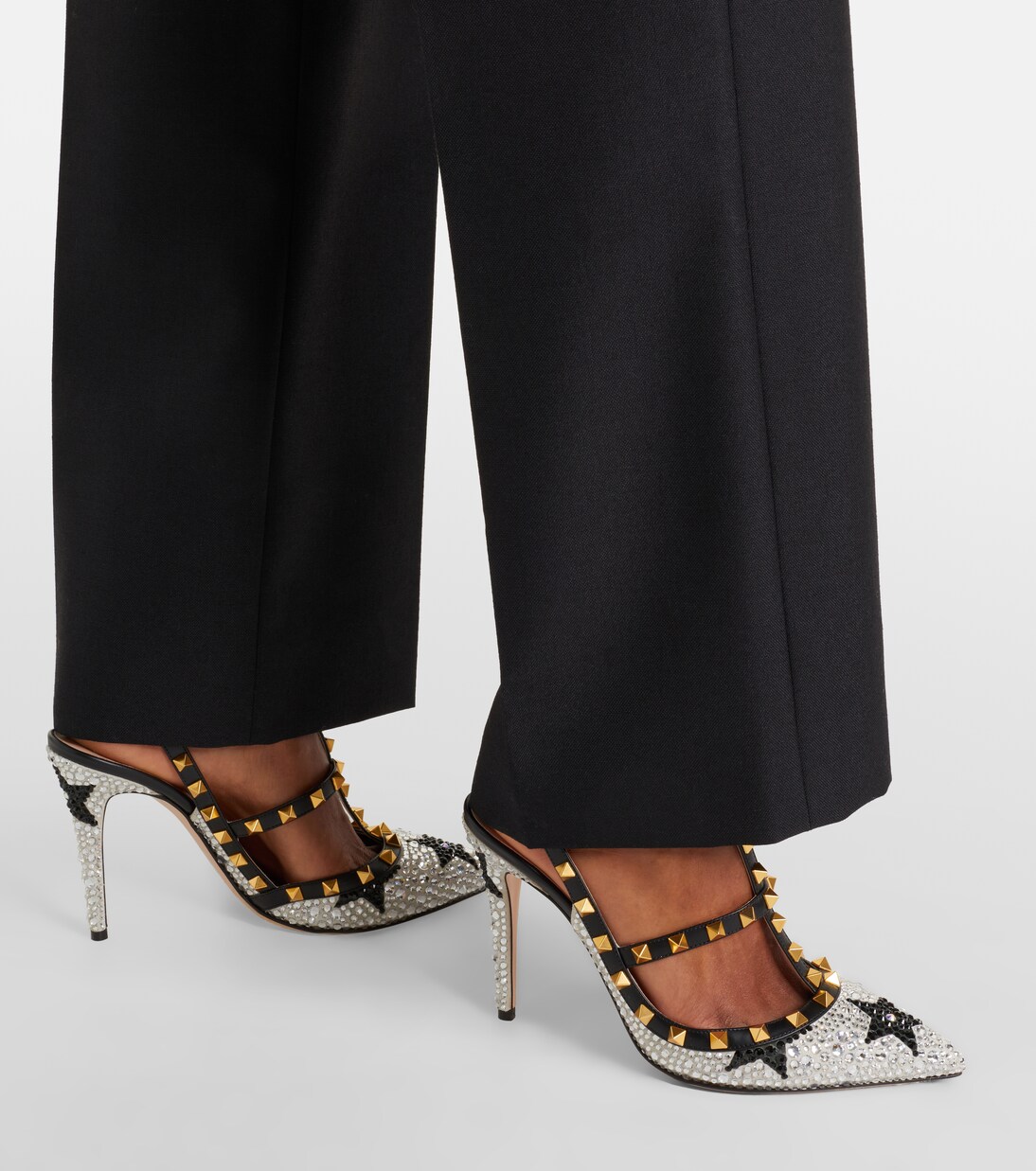 Rockstud 100 embellished leather pumps | Valentino Garavani