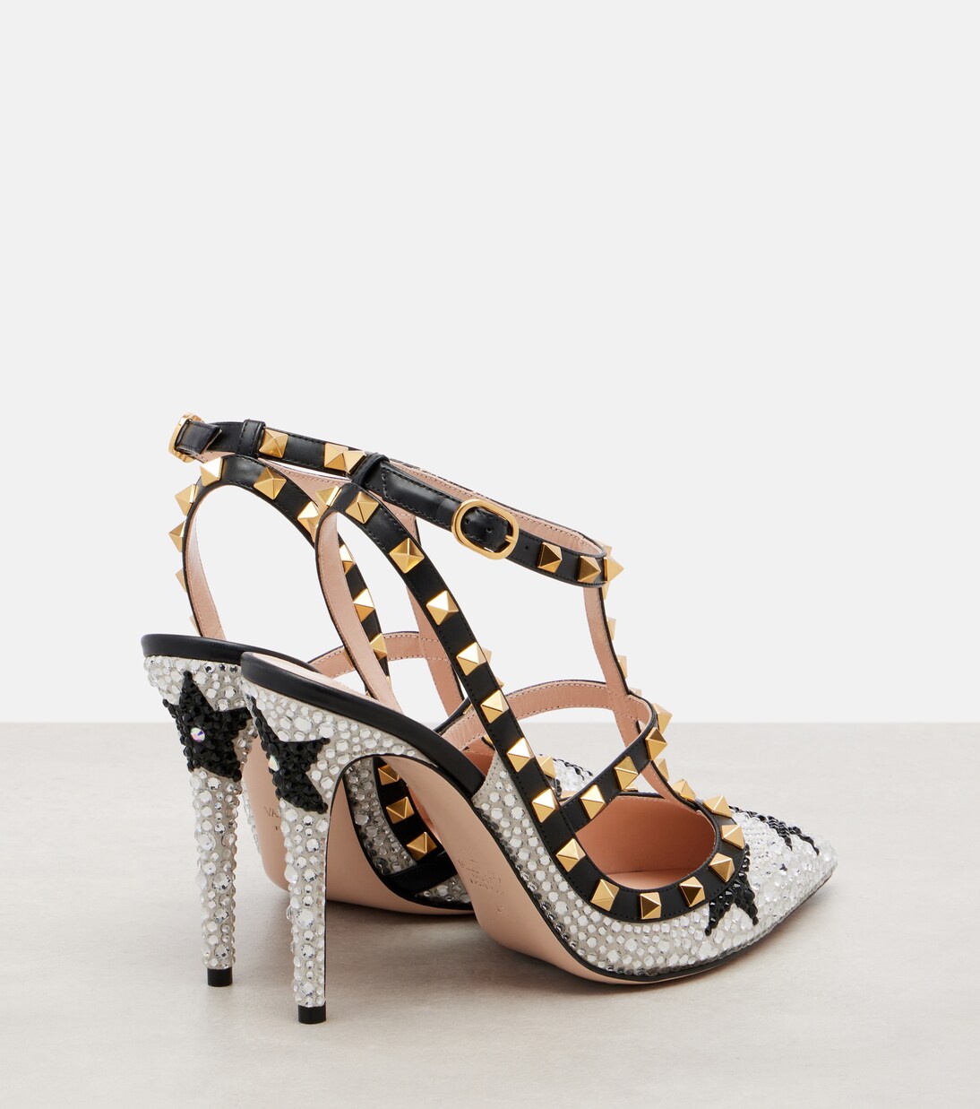 Rockstud 100 embellished leather pumps | Valentino Garavani