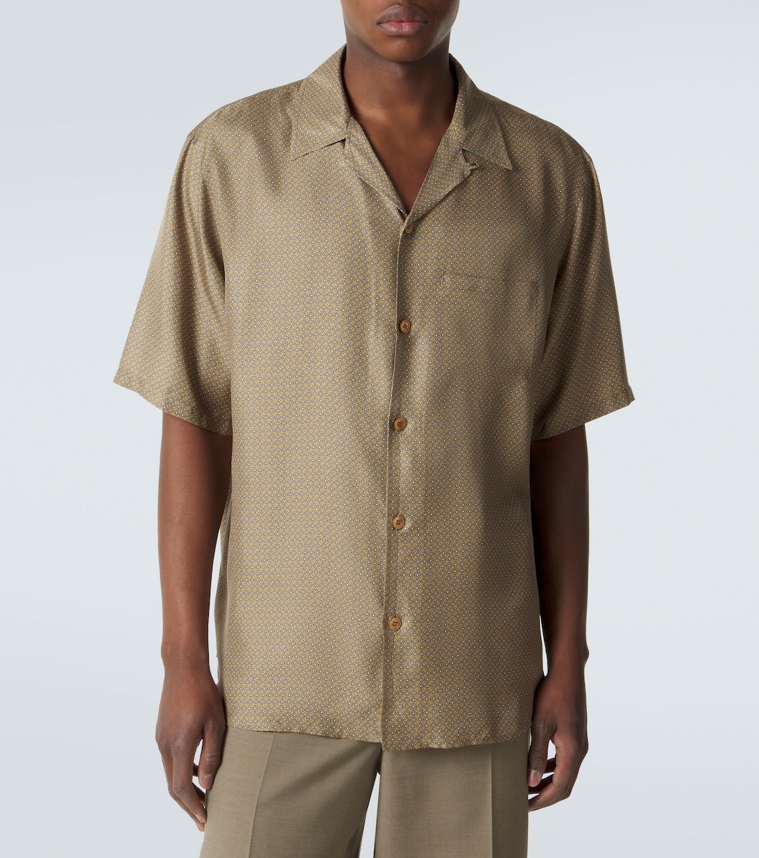 Camisa bowling de satén de seda | Saint Laurent