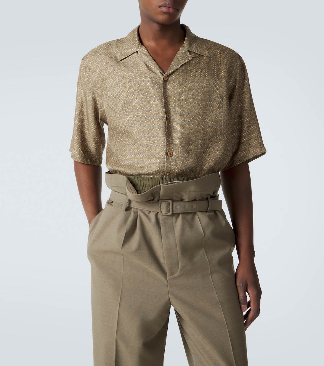 Camisa bowling de satén de seda | Saint Laurent