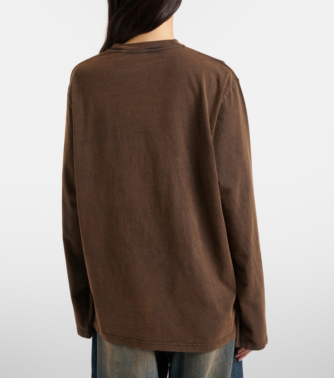 Edden embroidered leather-trimmed cotton jersey T-shirt | Acne Studios