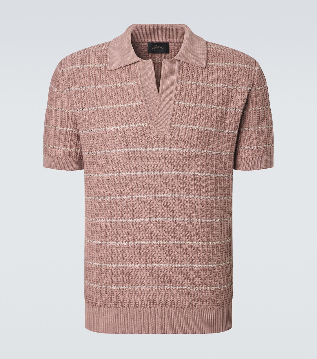 Embroidered cotton and linen polo shirt | Brioni