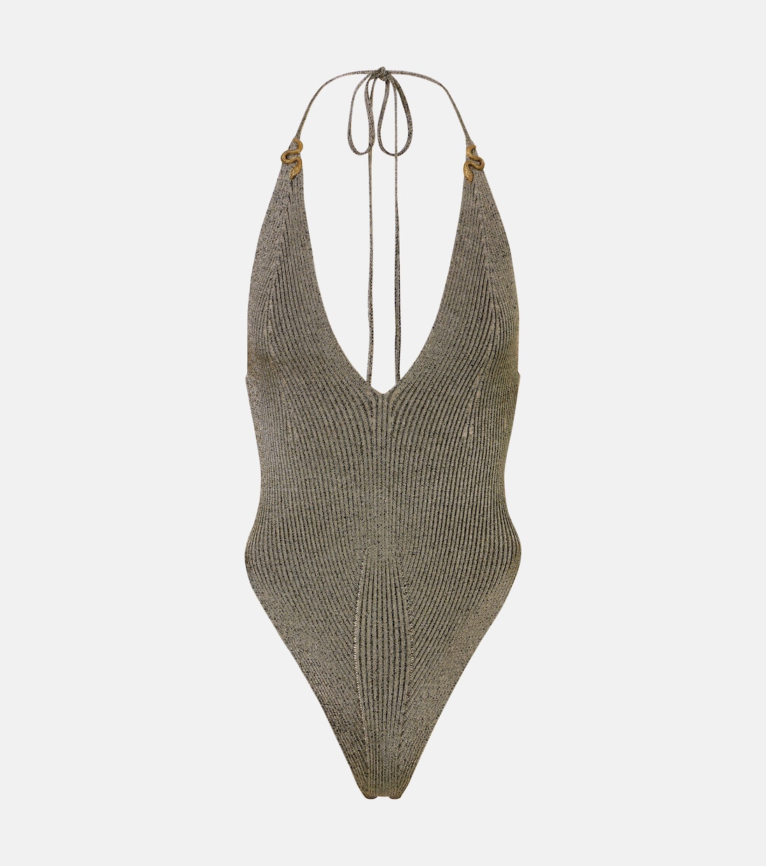 Embellished halterneck lamé bodysuit | Roberto Cavalli