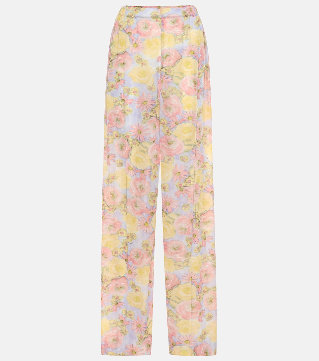 Pantalon imprimé ample à taille haute | Prada