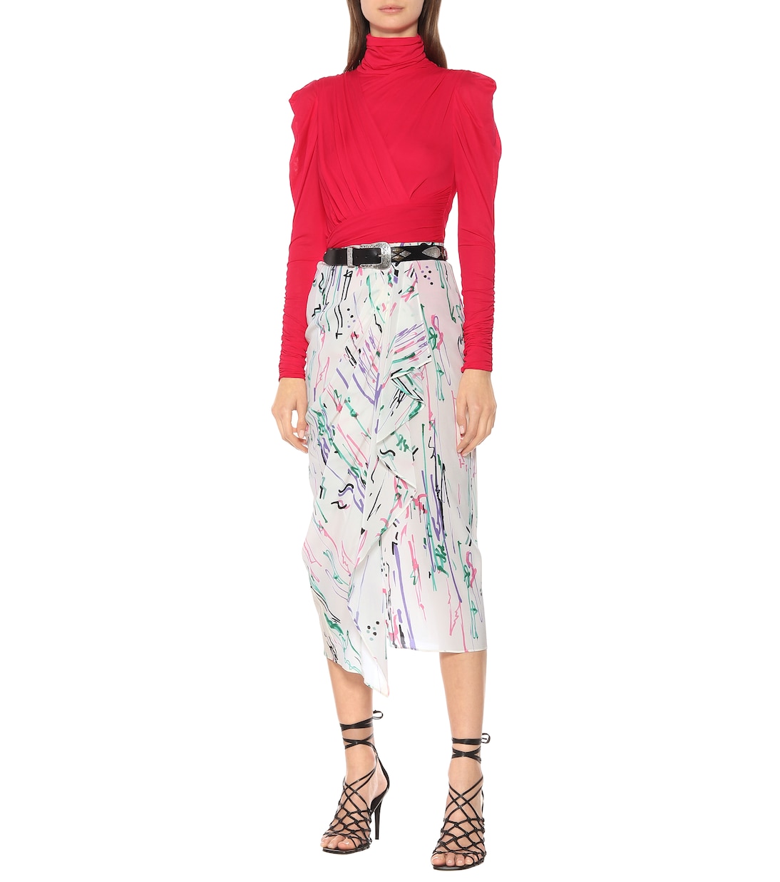 Falda midi Fabiana de seda elastizada | Isabel Marant