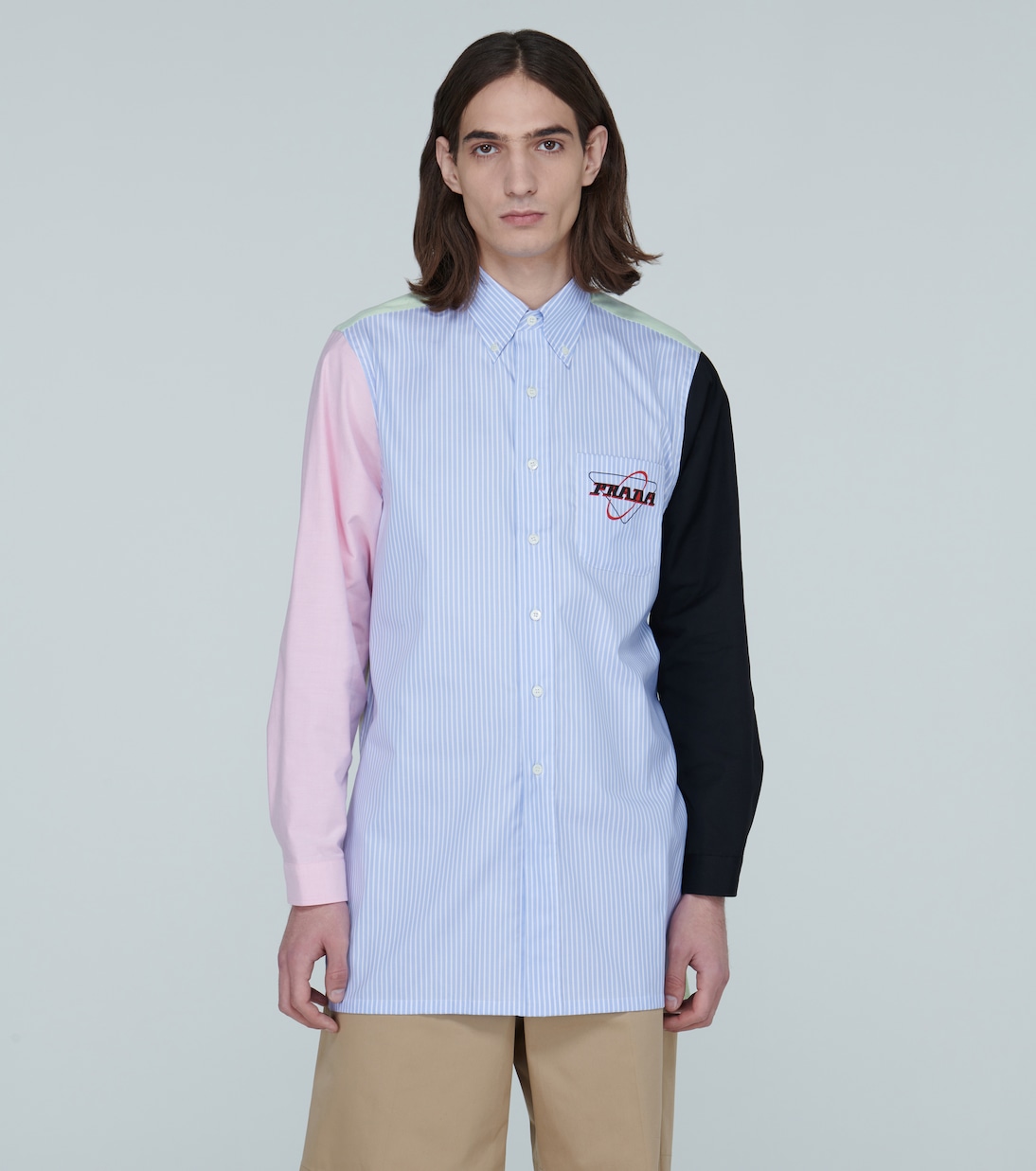 Camicia a righe con applicazione | Prada