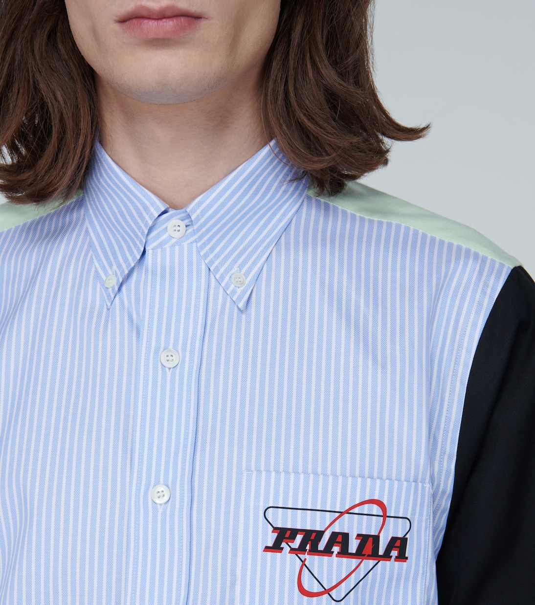 Camicia a righe con applicazione | Prada